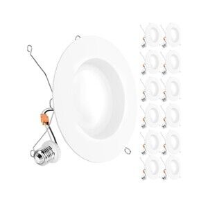 12 Pack Retrofit LED Recessed Lighting 6” 6000K Daylight Dimmable Can Lights UL